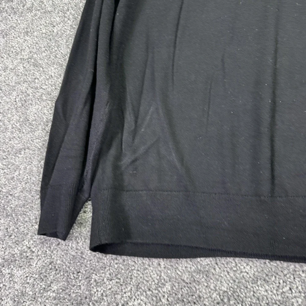 Banana Republic Sweater Mens XL Black Merino Wool Crew Neck Lightweight Pullover